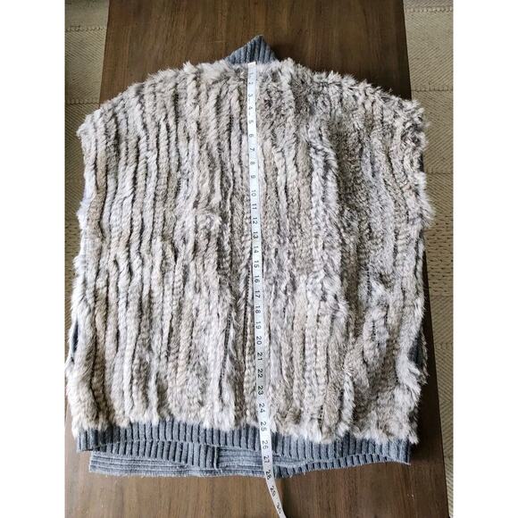 HAUTE HIPPIE Gray Rabbit Fur Wool Open Front Sweater Cardigan XS/S Pre-owned - Picture 6 of 9